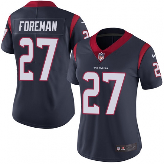 Women's Nike Houston Texans #27 D'Onta Foreman Elite Navy Blue Team Color NFL Jersey - Ujersey
