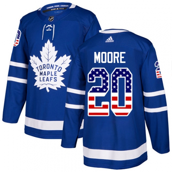 Youth Adidas Toronto Maple Leafs #20 Dominic Moore Authentic Royal Blue USA Flag Fashion NHL Jersey - Ujersey