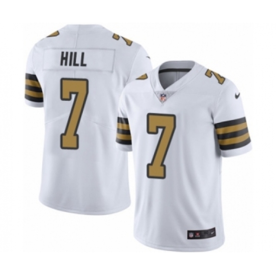 Men's Nike New Orleans Saints #7 Taysom Hill Limited White Rush Vapor Untouchable NFL Jersey - Ujersey