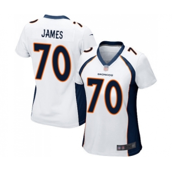 Women's Denver Broncos #70 Ja Wuan James Game White Football Jersey - Ujersey
