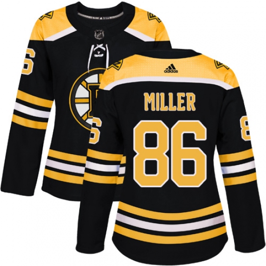 Women's Adidas Boston Bruins #86 Kevan Miller Authentic Black Home NHL Jersey - Ujersey