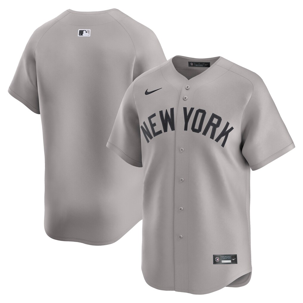 Men's New York Yankees Nike Gray Away Limited Jersey - ujerseystore