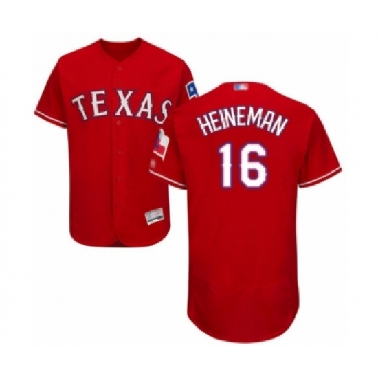 Men's Texas Rangers #16 Scott Heineman Red Alternate Flex Base Authentic Collection Baseball Player Jersey - Ujersey