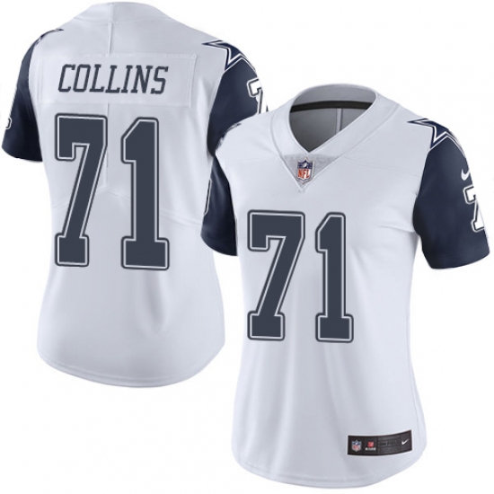 Women's Nike Dallas Cowboys #71 La'el Collins Limited White Rush Vapor Untouchable NFL Jersey - Ujersey