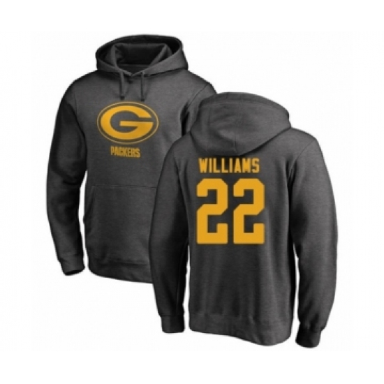Football Green Bay Packers #22 Dexter Williams Ash One Color Pullover Hoodie - Ujersey
