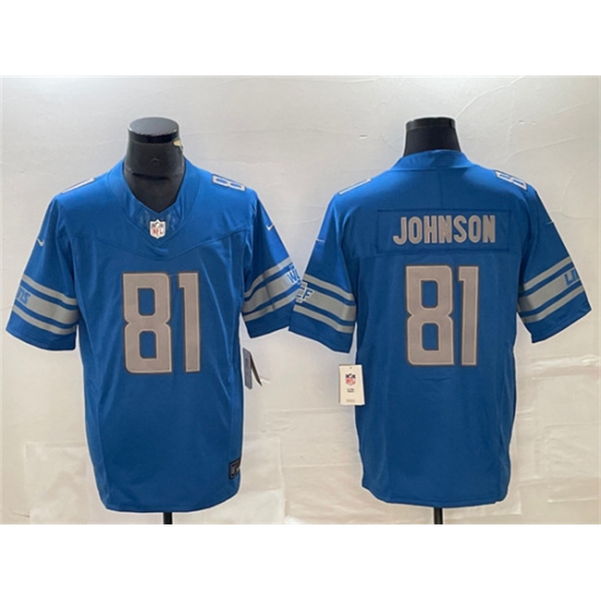 Men's Detroit Lions #81 Calvin Johnson Blue 2023 F.U.S.E. Vapor Untouchable Limited Stitched Jersey - Ujersey