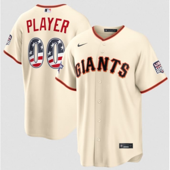 Men's San Francisco Giants ACTIVE PLAYER Custom Cream 2026 All-Star Edition Stars & Stripes & USA 250 Fourth of July Home Stadium Stitched Baseball Jersey - Ujersey