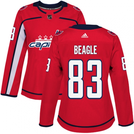 Women's Adidas Washington Capitals #83 Jay Beagle Premier Red Home NHL Jersey - Ujersey