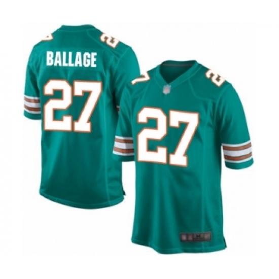 Men's Miami Dolphins #27 Kalen Ballage Game Aqua Green Alternate Football Jersey - Ujersey