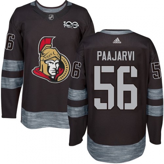 Men's Adidas Ottawa Senators #56 Magnus Paajarvi Authentic Black 1917-2017 100th Anniversary NHL Jersey - Ujersey