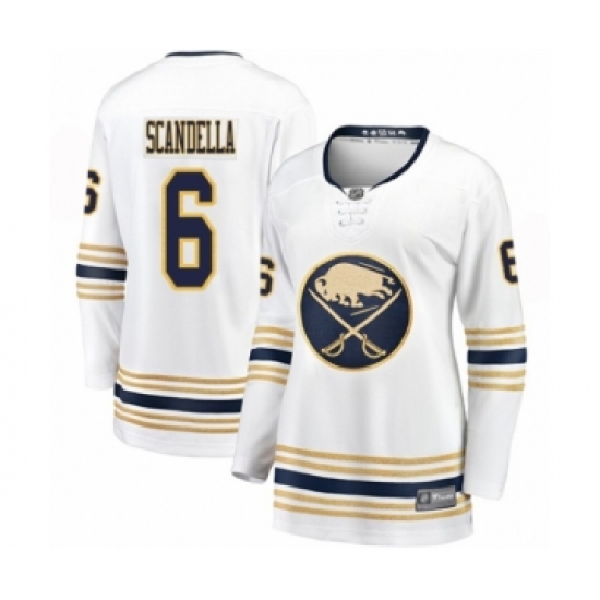 Women's Buffalo Sabres #6 Marco Scandella Fanatics Branded White 50th Season Breakaway Hockey Jersey - Ujersey