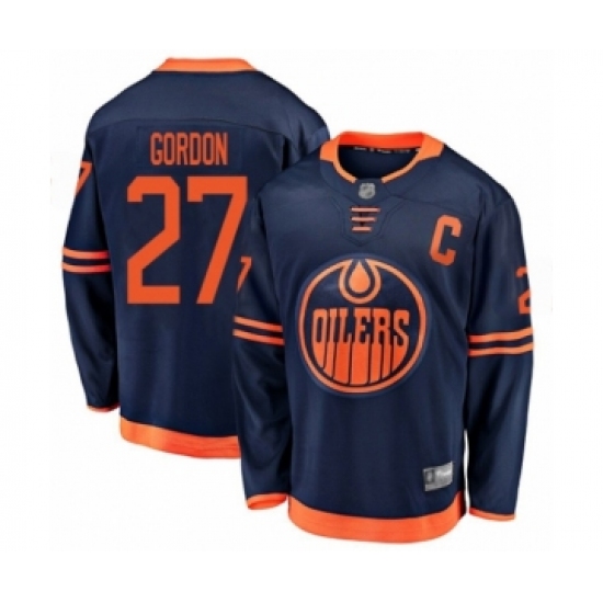 Men's Edmonton Oilers #27 Boyd Gordon Authentic Navy Blue Alternate Fanatics Branded Breakaway Hockey Jersey - Ujersey