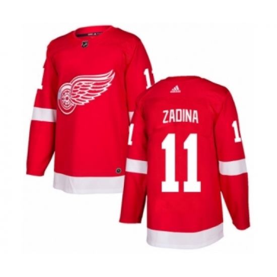 Men's Adidas Detroit Red Wings #11 Filip Zadina Premier Red Home NHL Jersey - Ujersey