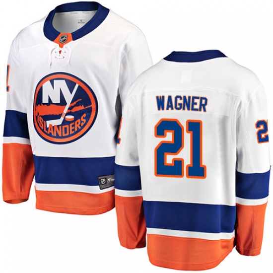 Youth New York Islanders #21 Chris Wagner Fanatics Branded White Away Breakaway NHL Jersey - Ujersey