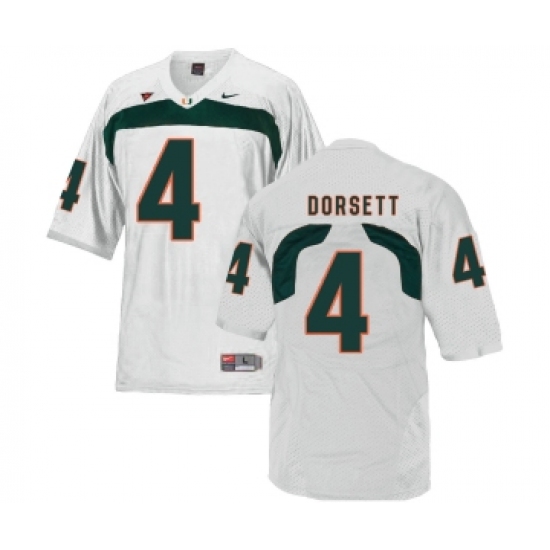 Miami Hurricanes 4 Phillip Dorsett White College Football Jersey - Ujersey