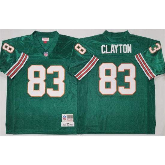 Men's Miami Dolphins #83 Mark Clayton Aqua Throwback Stitched Football Jersey - Ujersey