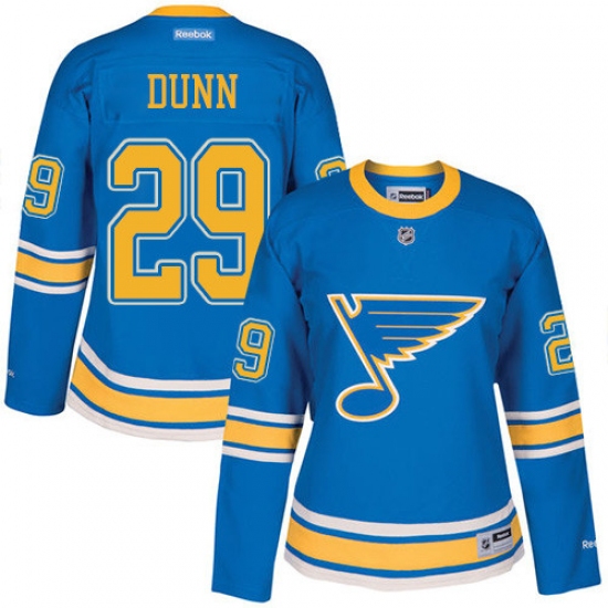 Women's Reebok St. Louis Blues #29 Vince Dunn Premier Blue 2017 Winter Classic NHL Jersey - Ujersey