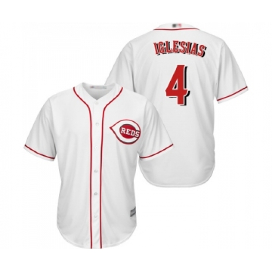 Men's Cincinnati Reds #4 Jose Iglesias Replica White Home Cool Base Baseball Jersey - Ujersey