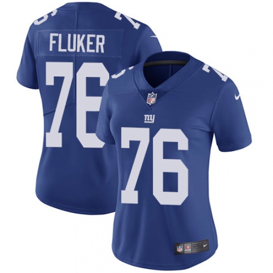 Women's Nike New York Giants #76 D.J. Fluker Royal Blue Team Color Vapor Untouchable Limited Player NFL Jersey - Ujersey
