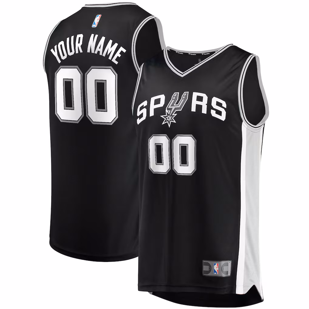 Men's San Antonio Spurs Fanatics Black Fast Break Custom Replica Jersey - Icon Edition - Ujersey NHL