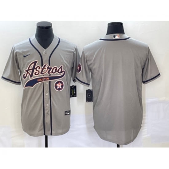 Men's Houston Astros Blank Grey Cool Base Stitched Baseball Jerseys - Ujersey