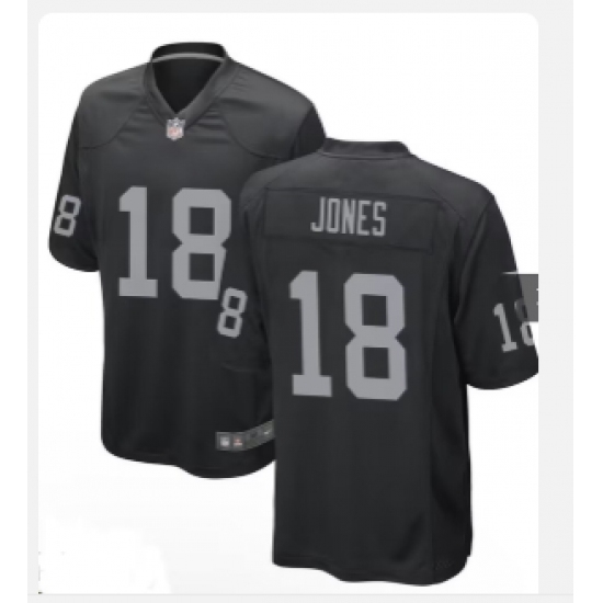 Men's Las Vegas Raiders #18 Jones Black 2024 Draft F.U.S.E. Vapor Football Stitched Jersey - Ujersey