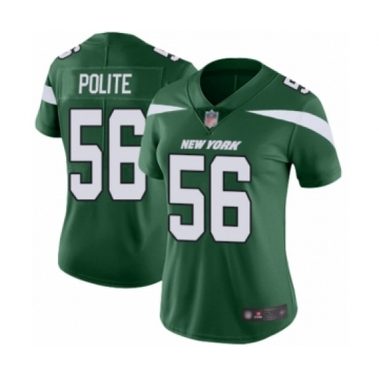 Women's New York Jets #56 Jachai Polite Green Team Color Vapor Untouchable Limited Player Football Jersey - Ujersey