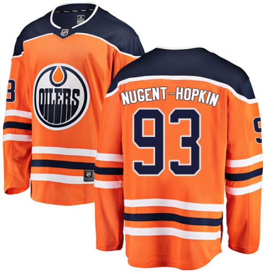 Men's Edmonton Oilers #93 Ryan Nugent-Hopkins Fanatics Branded Orange Home Breakaway NHL Jersey - Ujersey