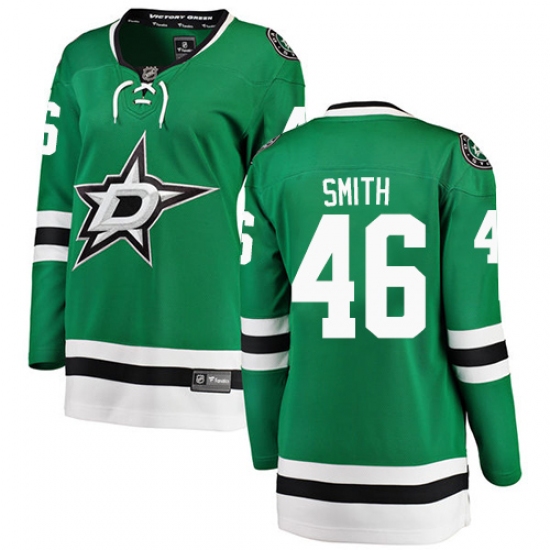 Women's Dallas Stars #46 Gemel Smith Authentic Green Home Fanatics Branded Breakaway NHL Jersey - Ujersey