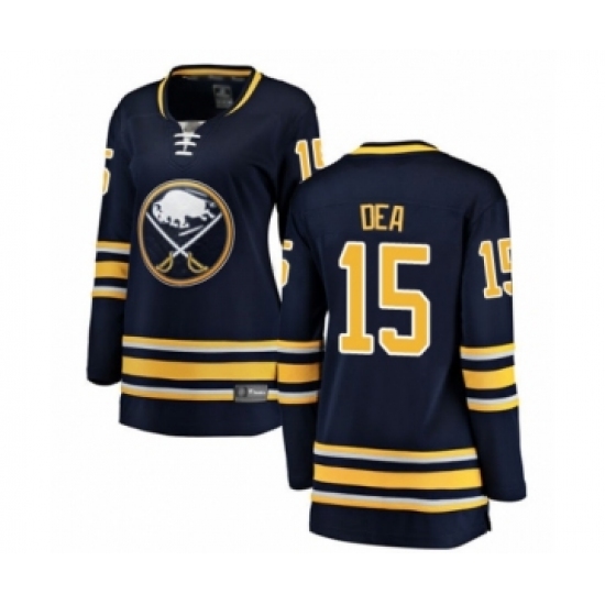 Women's Buffalo Sabres #15 Jean-Sebastien Dea Fanatics Branded Navy Blue Home Breakaway Hockey Jersey - Ujersey
