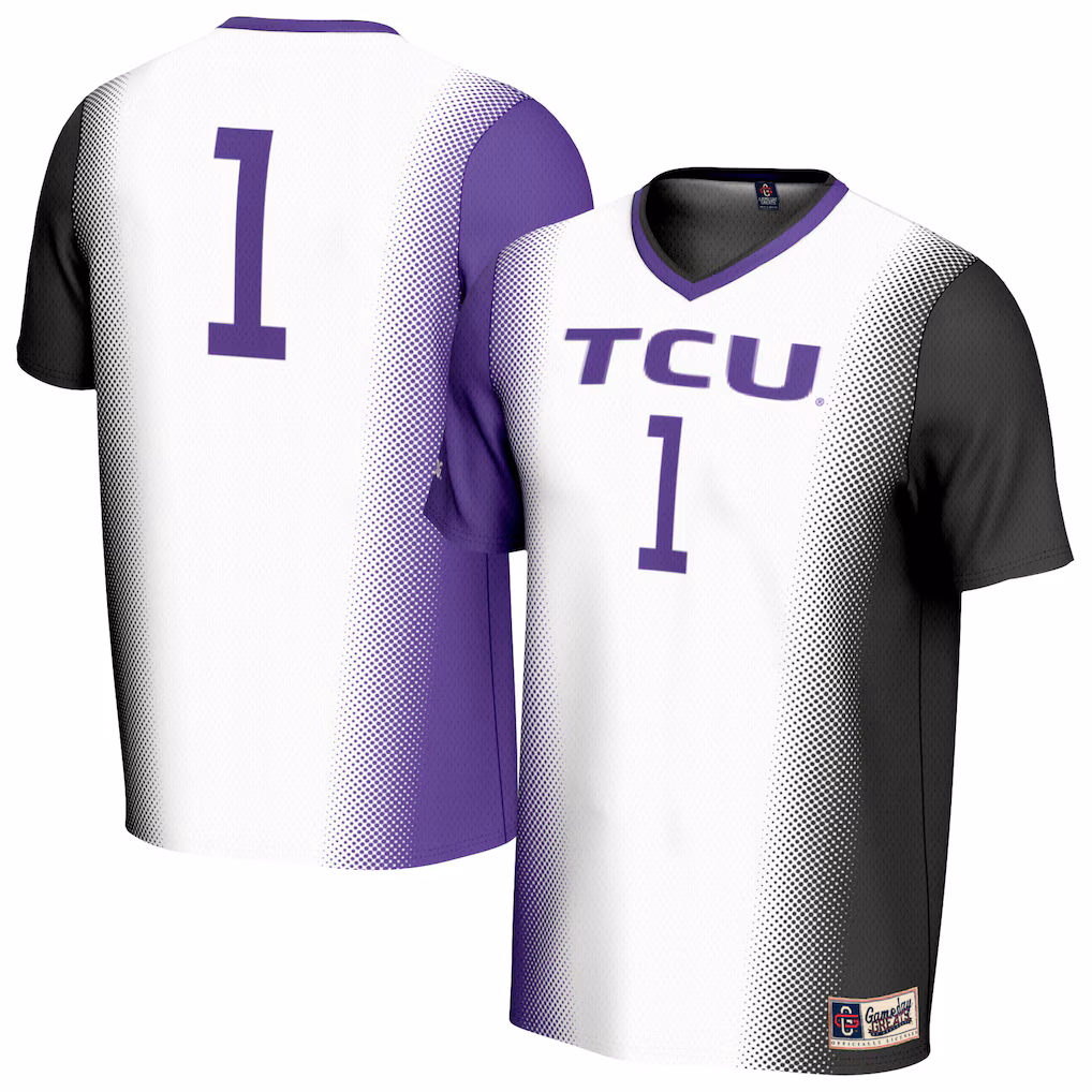 Unisex GameDay Greats #1 White TCU Horned Frogs Lightweight Soccer Fashion Jersey