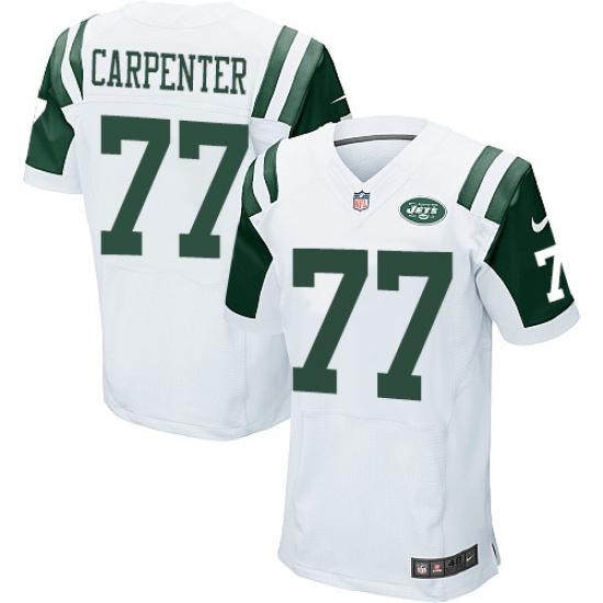 Men's Nike New York Jets #77 James Carpenter Elite White NFL Jersey - Ujersey