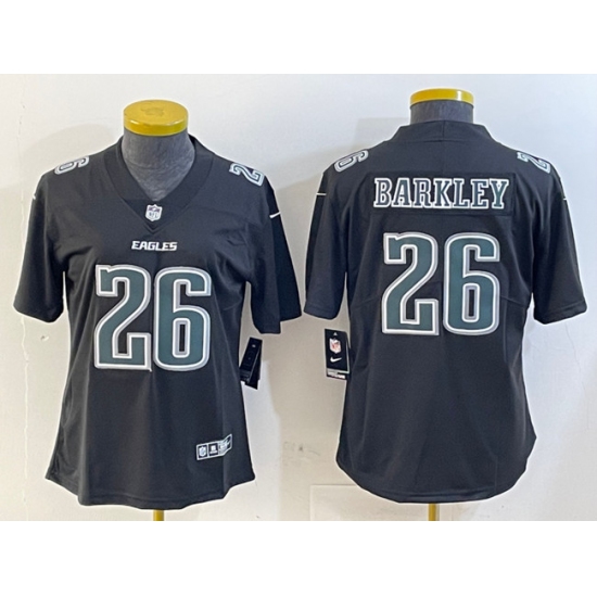 Women's Philadelphia Eagles #26 Saquon Barkley Black Fashion Vapor Untouchable Limited Football Stitched Jersey(Run Small) - Ujersey
