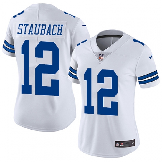 Women's Nike Dallas Cowboys #12 Roger Staubach White Vapor Untouchable Limited Player NFL Jersey - Ujersey