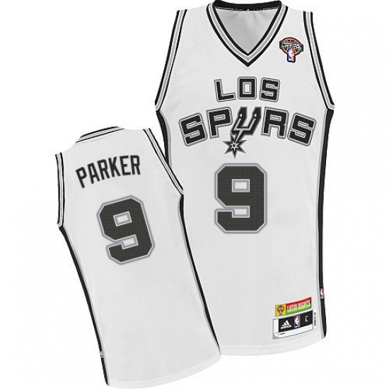 Men's Adidas San Antonio Spurs #9 Tony Parker Authentic White Latin Nights NBA Jersey - Ujersey