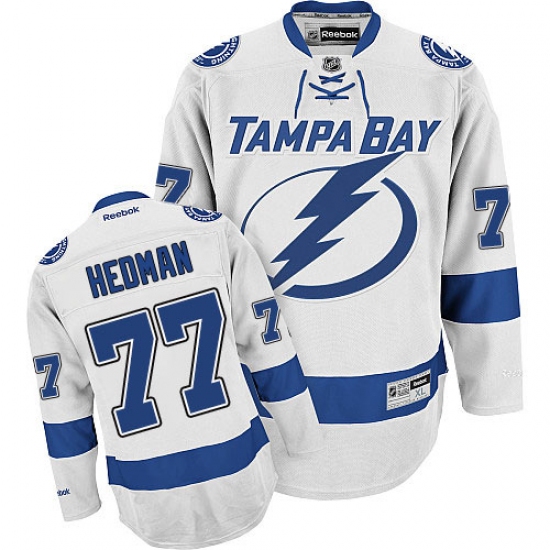 Women's Reebok Tampa Bay Lightning #77 Victor Hedman Authentic White Away NHL Jersey - Ujersey