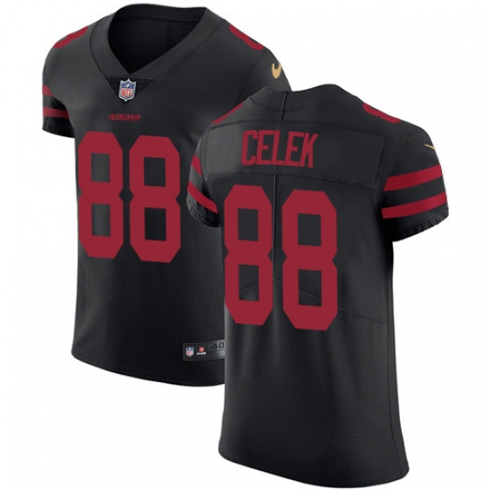 Men's Nike San Francisco 49ers #88 Garrett Celek Black Alternate Vapor Untouchable Elite Player NFL Jersey - Ujersey