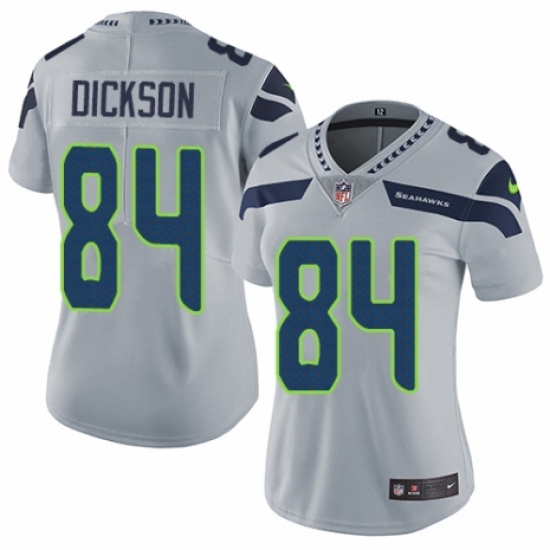 Women's Nike Seattle Seahawks #84 Ed Dickson Grey Alternate Vapor Untouchable Elite Player NFL Jersey - Ujersey