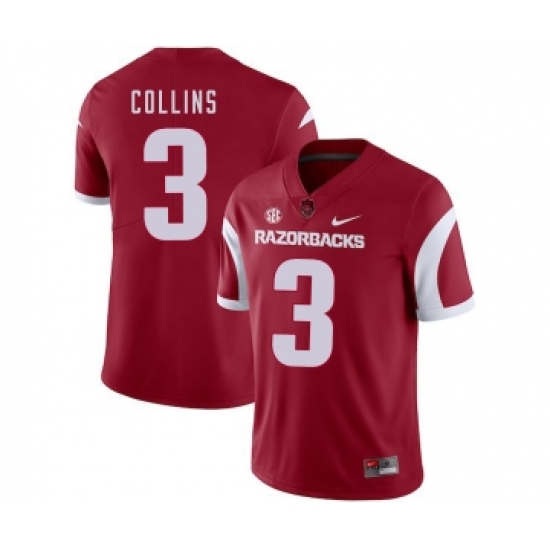 Arkansas Razorbacks 3 Alex Collins Red College Football Jersey - Ujersey