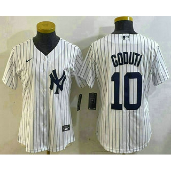 Youth New York Yankees #10 Goduti White Cool Base Stitched Jersey - Ujersey