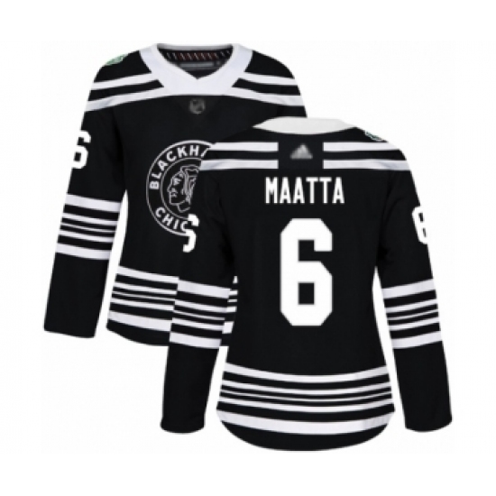 Women's Chicago Blackhawks #6 Olli Maatta Authentic Black 2019 Winter Classic Hockey Jersey - Ujersey