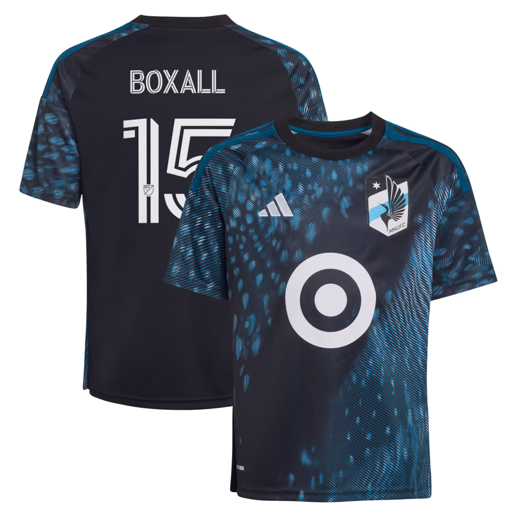 Youth Minnesota United FC Michael Boxall adidas Black 2026 The Decade Kit Replica Jersey