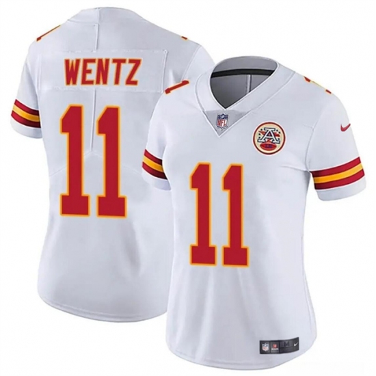 Women's Kansas City Chiefs #11 Carson Wentz White Vapor Untouchable Limited Football Stitched Jersey(Run Small) - Ujersey