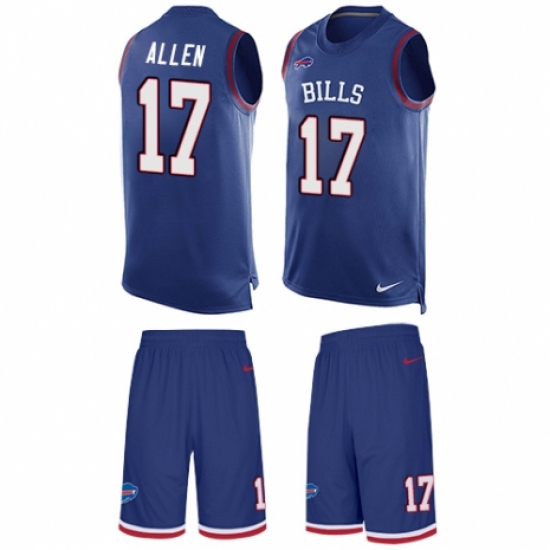Men's Nike Buffalo Bills #17 Josh Allen Limited Royal Blue Tank Top Suit NFL Jersey - Ujersey