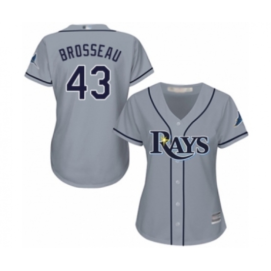 Women's Tampa Bay Rays #43 Mike Brosseau Authentic Grey Road Cool Base Baseball Player Jersey - Ujersey