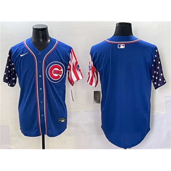 Men's Chicago Cubs Blank Royal 2025 Independence Day Vapor Premier Limited Stitched Baseball Jersey - Ujersey