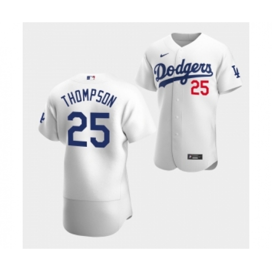Men's Los Angeles Dodgers #25 Trayce Thompson White Flex Base Stitched Jersey - Ujersey
