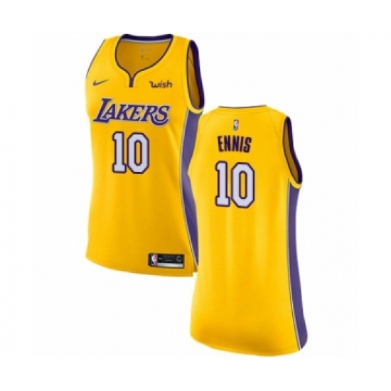 Women's Los Angeles Lakers #10 Tyler Ennis Authentic Gold Home Basketball Jersey - Icon Edition - Ujersey