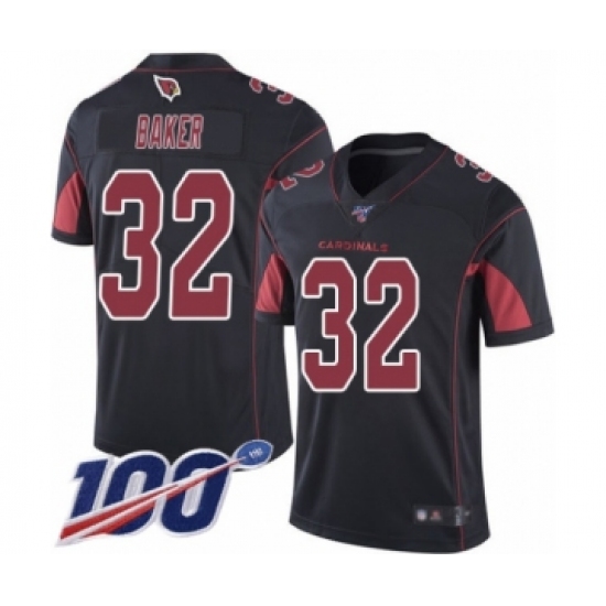 Men's Arizona Cardinals #32 Budda Baker Limited Black Rush Vapor Untouchable 100th Season Football Jersey - Ujersey