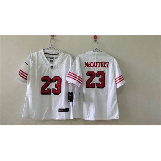 Women's San Francisco 49ers #23 Christian McCaffrey White 2nd Alternate Football Stitched Jersey(Run Small) - Ujersey
